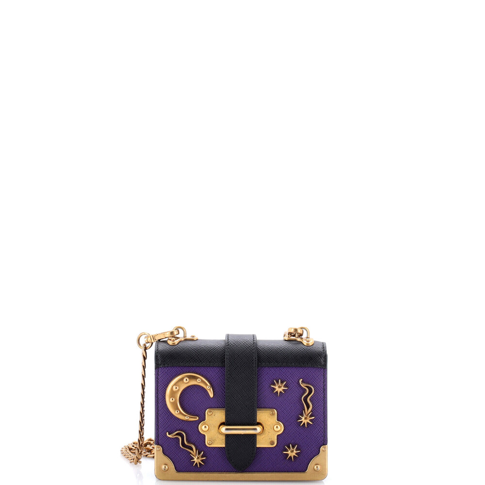 Prada Micro Cahier Crossbody Bag Embellished Leather